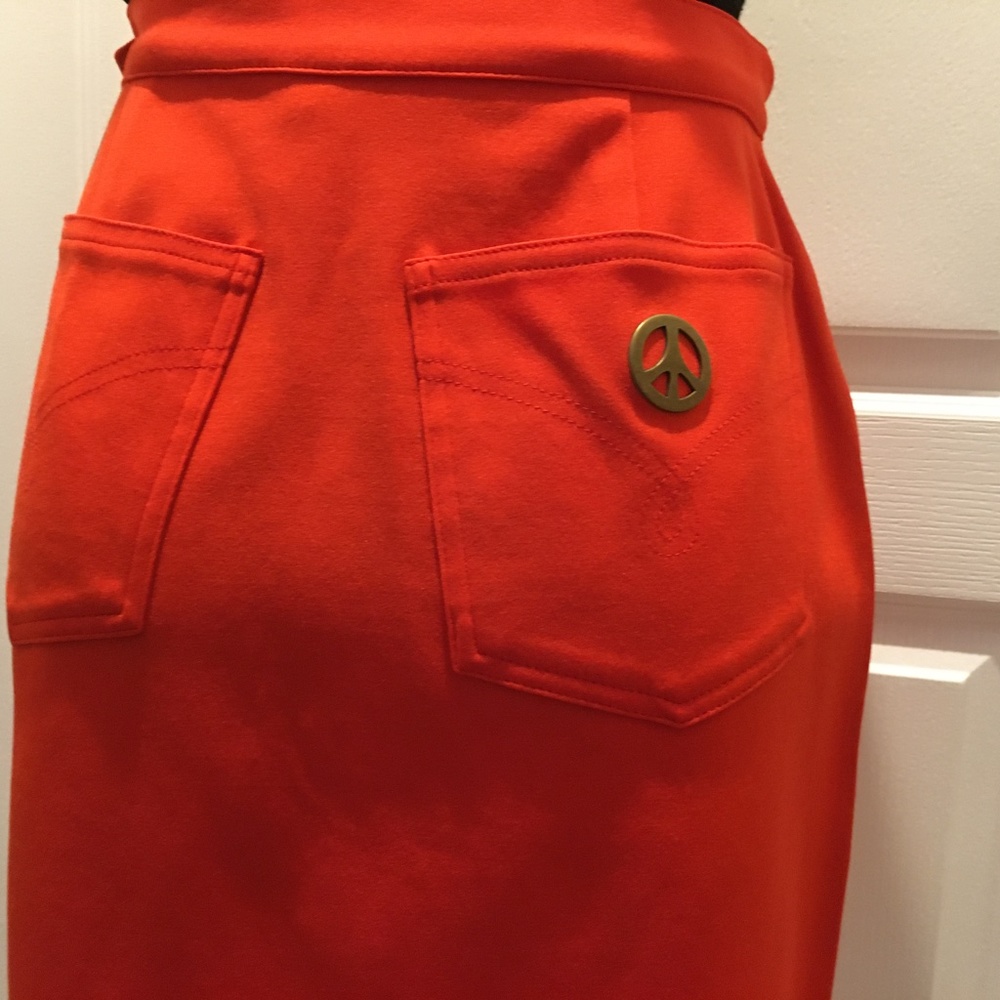 ❤️NEW MOSCHINO❤️Jeans Red Mini Skirt Vintage VTG New Authentic - Picture 3 of 12